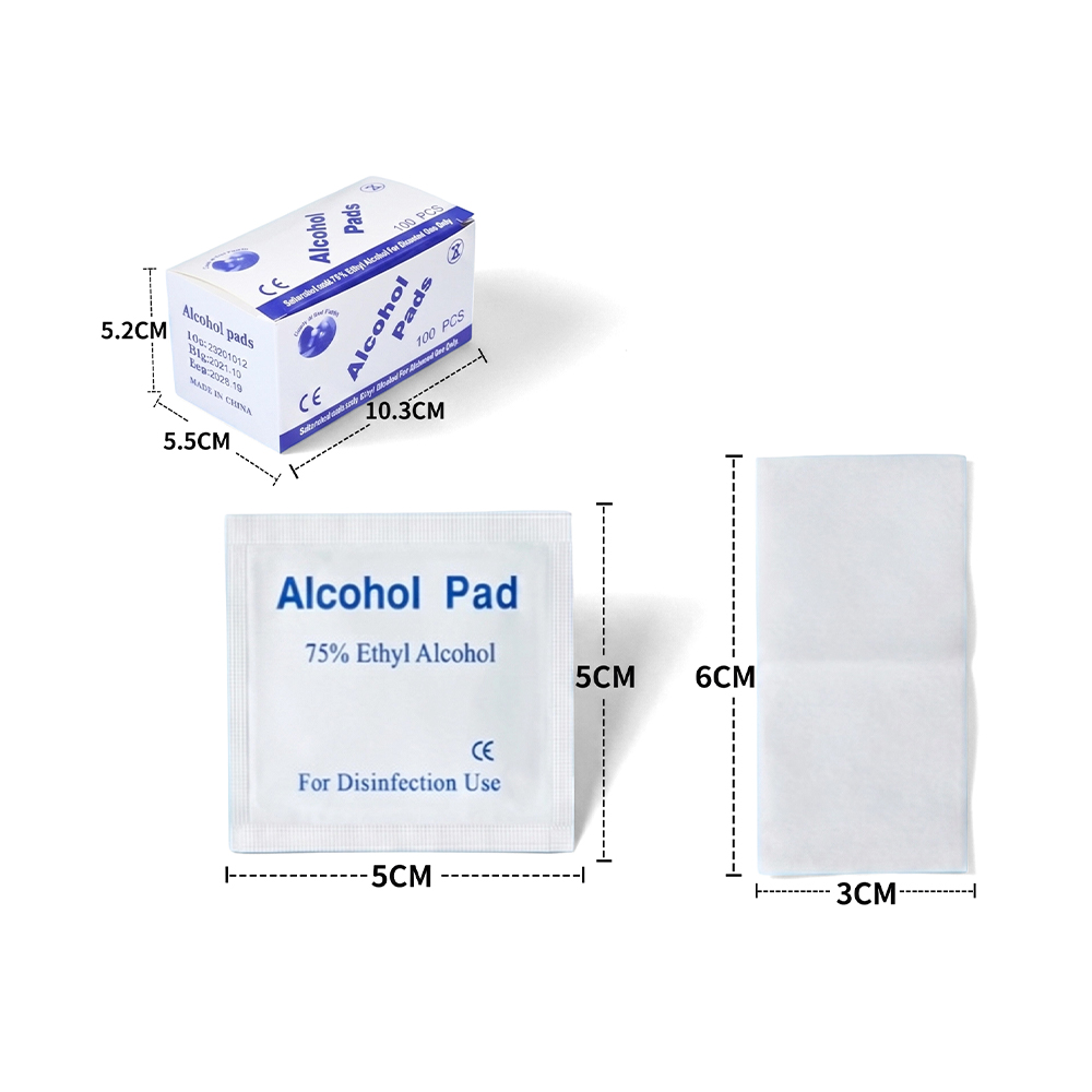 100 db/doboz 3 cm x 6 cm nagy, külön-külön becsomagolt 75%-os alkoholos előkészítő betét