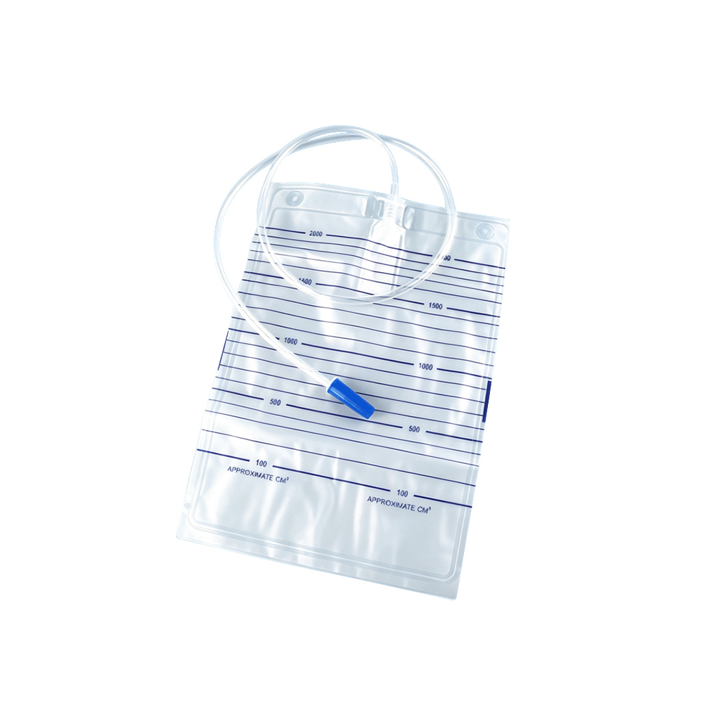 1000 ml/1500 ml/2000 ml Steril Options Orvosi minőségű, nem mérgező PVC vizeletzsák szelep nélkül